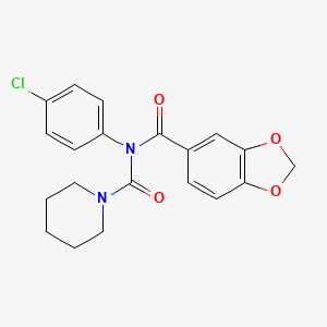 B2487290 N-(benzo[d][1,3]dioxole-5-carbonyl)-N-(4-chlorophenyl)piperidine-1-carboxamide CAS No. 923201-54-1