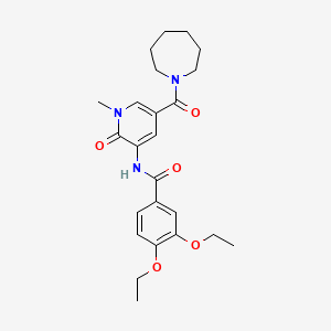 B2487299 N-(5-(azepane-1-carbonyl)-1-methyl-2-oxo-1,2-dihydropyridin-3-yl)-3,4-diethoxybenzamide CAS No. 1203036-13-8