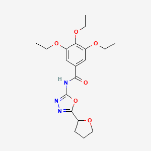 molecular formula C19H25N3O6 B2487304 3,4,5-三乙氧基-N-(5-(四氢呋喃-2-基)-1,3,4-噁二唑-2-基)苯甲酰胺 CAS No. 921586-59-6