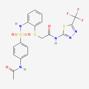 2-{[2-({[4-(acetylamino)phenyl]sulfonyl}amino)phenyl]sulfanyl}-N-[5-(trifluoromethyl)-1,3,4-thiadiazol-2-yl]acetamide