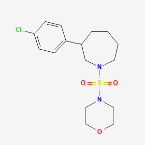 molecular formula C16H23ClN2O3S B2487313 4-((3-(4-Chlorophenyl)azepan-1-yl)sulfonyl)morpholine CAS No. 2034326-87-7