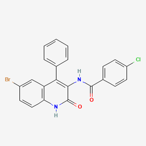 molecular formula C22H14BrClN2O2 B2487318 N-(6-bromo-2-oxo-4-phenyl-1,2-dihydroquinolin-3-yl)-4-chlorobenzamide CAS No. 332177-96-5