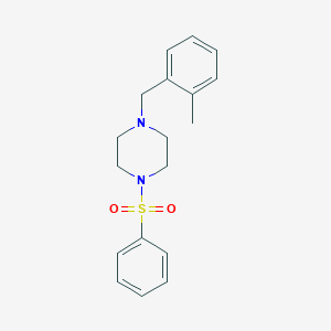 molecular formula C18H22N2O2S B248732 1-(2-Methylbenzyl)-4-(phenylsulfonyl)piperazine 