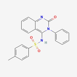 molecular formula C21H17N3O3S B2487328 4-methyl-N-[2-oxo-3-phenyl-2,3-dihydro-4(1H)-quinazolinyliden]benzenesulfonamide CAS No. 478043-96-8