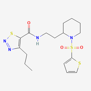 4-propyl-N-(2-(1-(thiophen-2-ylsulfonyl)piperidin-2-yl)ethyl)-1,2,3-thiadiazole-5-carboxamide