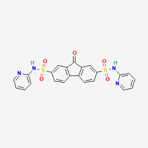 molecular formula C23H16N4O5S2 B2487338 2,7-Bis[(2-pyridylamino)sulfonyl]fluoren-9-one CAS No. 324773-64-0