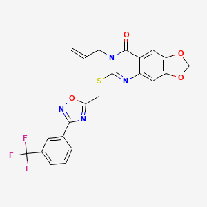 molecular formula C22H15F3N4O4S B2487350 N-(2,4-difluorophenyl)-3-[(2-methyl-4-oxo-2,3,4,5-tetrahydro-1,5-benzothiazepin-7-yl)sulfonyl]propanamide CAS No. 1115970-63-2