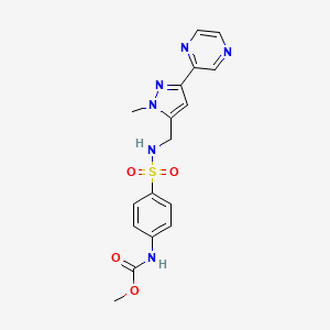 methyl (4-(N-((1-methyl-3-(pyrazin-2-yl)-1H-pyrazol-5-yl)methyl)sulfamoyl)phenyl)carbamate