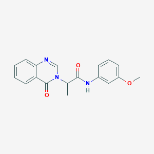 molecular formula C18H17N3O3 B248738 N-(3-methoxyphenyl)-2-(4-oxoquinazolin-3(4H)-yl)propanamide 