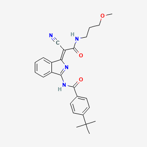 (Z)-4-(tert-butyl)-N-(1-(1-cyano-2-((3-methoxypropyl)amino)-2-oxoethylidene)-1H-isoindol-3-yl)benzamide