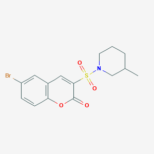molecular formula C15H16BrNO4S B2487385 6-bromo-3-((3-methylpiperidin-1-yl)sulfonyl)-2H-chromen-2-one CAS No. 950280-67-8