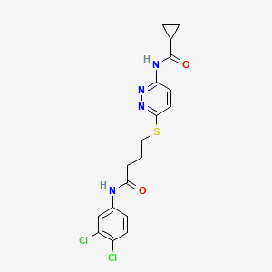 N-(6-((4-((3,4-dichlorophenyl)amino)-4-oxobutyl)thio)pyridazin-3-yl)cyclopropanecarboxamide