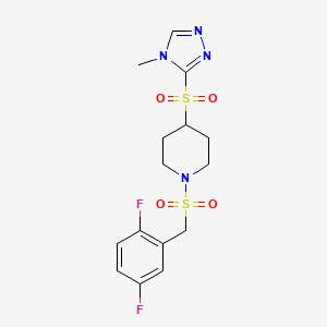 1-((2,5-difluorobenzyl)sulfonyl)-4-((4-methyl-4H-1,2,4-triazol-3-yl)sulfonyl)piperidine