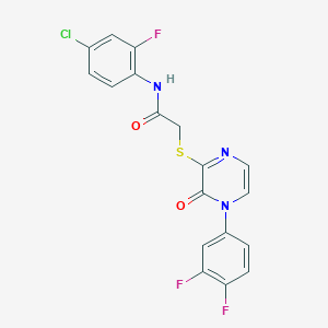 N-(4-chloro-2-fluorophenyl)-2-((4-(3,4-difluorophenyl)-3-oxo-3,4-dihydropyrazin-2-yl)thio)acetamide