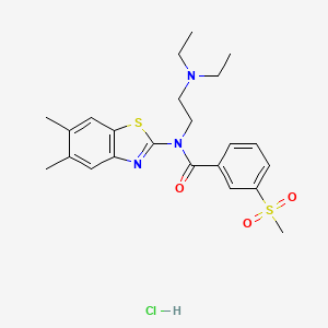 N-(2-(diethylamino)ethyl)-N-(5,6-dimethylbenzo[d]thiazol-2-yl)-3-(methylsulfonyl)benzamide hydrochloride