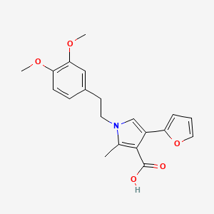 molecular formula C20H21NO5 B2487432 1-[2-(3,4-dimethoxyphenyl)ethyl]-4-(2-furyl)-2-methyl-1H-pyrrole-3-carboxylic acid CAS No. 881041-73-2