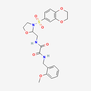 N1-((3-((2,3-dihydrobenzo[b][1,4]dioxin-6-yl)sulfonyl)oxazolidin-2-yl)methyl)-N2-(2-methoxybenzyl)oxalamide