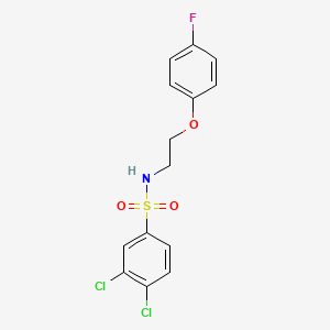 molecular formula C14H12Cl2FNO3S B2487435 3,4-dichloro-N-(2-(4-fluorophenoxy)ethyl)benzenesulfonamide CAS No. 1105220-84-5