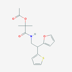 1-{[2-(Furan-2-yl)-2-(thiophen-2-yl)ethyl]carbamoyl}-1-methylethyl acetate