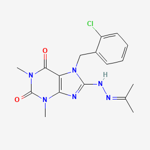 7-[(2-Chlorophenyl)methyl]-1,3-dimethyl-8-(2-propan-2-ylidenehydrazinyl)purine-2,6-dione