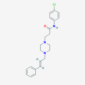 molecular formula C22H26ClN3O B248744 N-(4-chlorophenyl)-3-(4-cinnamyl-1-piperazinyl)propanamide 