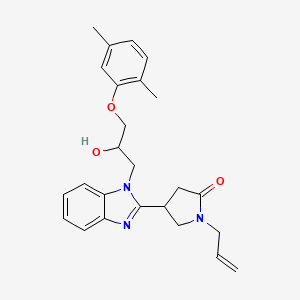 molecular formula C25H29N3O3 B2487440 1-allyl-4-{1-[3-(2,5-dimethylphenoxy)-2-hydroxypropyl]-1H-benzimidazol-2-yl}pyrrolidin-2-one CAS No. 1018128-70-5