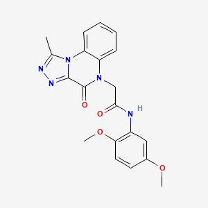 molecular formula C20H19N5O4 B2487442 N-(2,5-dimethoxyphenyl)-2-(1-methyl-4-oxo-[1,2,4]triazolo[4,3-a]quinoxalin-5(4H)-yl)acetamide CAS No. 1359149-59-9
