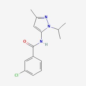 molecular formula C14H16ClN3O B2487446 3-chloro-N-(1-isopropyl-3-methyl-1H-pyrazol-5-yl)benzamide CAS No. 1170855-78-3