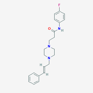 molecular formula C22H26FN3O B248745 N-(4-Fluoro-phenyl)-3-[4-(3-phenyl-allyl)-piperazin-1-yl]-propionamide 