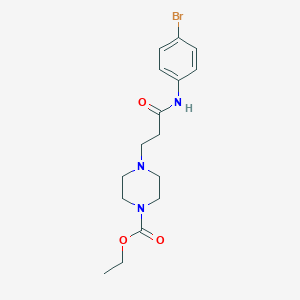 molecular formula C16H22BrN3O3 B248746 4-[2-(4-Bromo-phenylcarbamoyl)-ethyl]-piperazine-1-carboxylic acid ethyl ester 