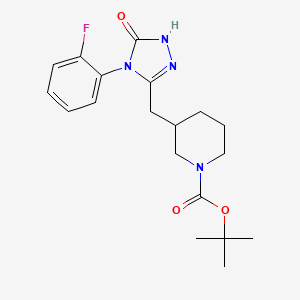 molecular formula C19H25FN4O3 B2487463 叔丁基 3-((4-(2-氟苯基)-5-氧代-4,5-二氢-1H-1,2,4-三唑-3-基甲基)哌啶-1-羧酸乙酯 CAS No. 2034585-83-4