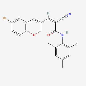 molecular formula C22H19BrN2O2 B2487467 (Z)-3-(6-溴-2H-咯色烯-3-基)-2-氰基-N-(2,4,6-三甲基苯基)丙-2-烯酰胺 CAS No. 1198065-64-3