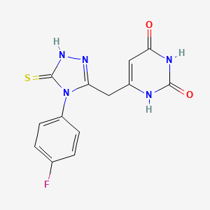 molecular formula C13H10FN5O2S B2487469 6-[[4-(4-fluorophenyl)-5-sulfanylidene-1H-1,2,4-triazol-3-yl]methyl]-1H-pyrimidine-2,4-dione CAS No. 872696-19-0