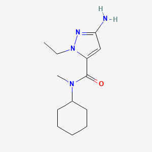 molecular formula C13H22N4O B2487471 3-amino-N-cyclohexyl-1-ethyl-N-methyl-1H-pyrazole-5-carboxamide CAS No. 1856019-08-3