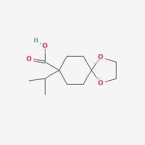 molecular formula C12H20O4 B2487479 8-Isopropyl-1,4-dioxaspiro[4.5]decane-8-carboxylic acid CAS No. 2169109-17-3