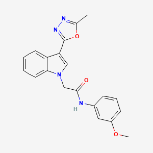 molecular formula C20H18N4O3 B2487480 N-(3-methoxyphenyl)-2-(3-(5-methyl-1,3,4-oxadiazol-2-yl)-1H-indol-1-yl)acetamide CAS No. 1021074-37-2