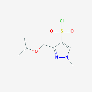 molecular formula C8H13ClN2O3S B2487483 3-(isopropoxymethyl)-1-methyl-1H-pyrazole-4-sulfonyl chloride CAS No. 1856098-10-6