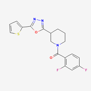 (2,4-Difluorophenyl)(3-(5-(thiophen-2-yl)-1,3,4-oxadiazol-2-yl)piperidin-1-yl)methanone