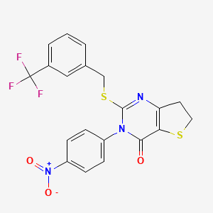 3-(4-nitrophenyl)-2-((3-(trifluoromethyl)benzyl)thio)-6,7-dihydrothieno[3,2-d]pyrimidin-4(3H)-one
