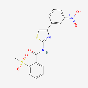 molecular formula C17H13N3O5S2 B2487519 2-(methylsulfonyl)-N-(4-(3-nitrophenyl)thiazol-2-yl)benzamide CAS No. 896362-37-1