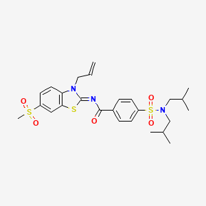 (Z)-N-(3-allyl-6-(methylsulfonyl)benzo[d]thiazol-2(3H)-ylidene)-4-(N,N-diisobutylsulfamoyl)benzamide