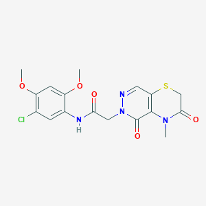 molecular formula C17H17ClN4O5S B2487532 N-(2-ethylphenyl)-2-[6-(4-ethylphenyl)-2-(methylthio)-5,7-dioxo-6,7-dihydro[1,3]thiazolo[4,5-d]pyrimidin-4(5H)-yl]acetamide CAS No. 1251674-43-7