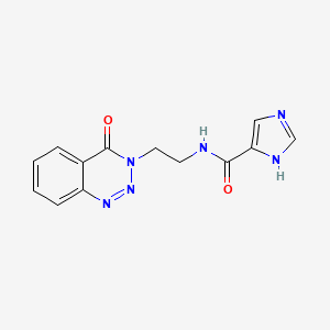 molecular formula C13H12N6O2 B2487533 N-(2-(4-oxobenzo[d][1,2,3]triazin-3(4H)-yl)ethyl)-1H-imidazole-5-carboxamide CAS No. 1903879-03-7