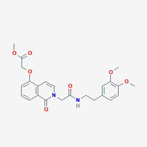 molecular formula C24H26N2O7 B2487538 Methyl 2-[2-[2-[2-(3,4-dimethoxyphenyl)ethylamino]-2-oxoethyl]-1-oxoisoquinolin-5-yl]oxyacetate CAS No. 868225-29-0