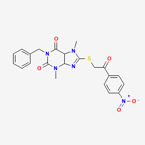 1-benzyl-3,7-dimethyl-8-{[2-(4-nitrophenyl)-2-oxoethyl]sulfanyl}-2,3,6,7-tetrahydro-1H-purine-2,6-dione