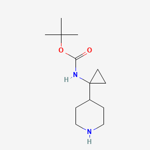 molecular formula C13H24N2O2 B2487555 N-[1-(4-piperidil)ciclopropil]carbamato de tert-butilo CAS No. 1330766-47-6