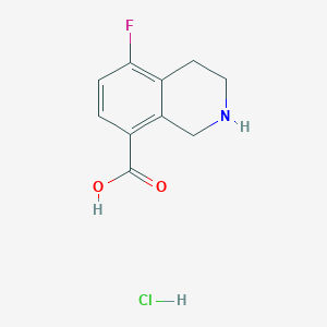 molecular formula C10H11ClFNO2 B2487564 5-Fluoro-1,2,3,4-tetrahydroisoquinoline-8-carboxylic acid hydrochloride CAS No. 1989671-40-0