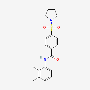 molecular formula C19H22N2O3S B2487571 N-(2,3-二甲基-苯基)-4-(吡咯啉-1-磺酰)-苯甲酰胺 CAS No. 392326-94-2