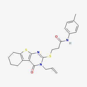 N-(4-methylphenyl)-3-[(4-oxo-3-prop-2-enyl-5,6,7,8-tetrahydro-[1]benzothiolo[2,3-d]pyrimidin-2-yl)sulfanyl]propanamide