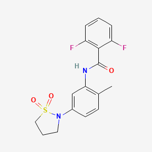 molecular formula C17H16F2N2O3S B2487575 N-(5-(1,1-二氧代异噻唑啉-2-基)-2-甲基苯基)-2,6-二氟苯甲酰胺 CAS No. 941886-50-6
